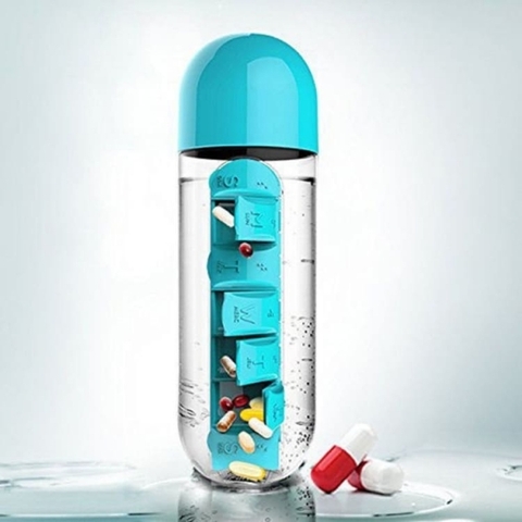 Бутылка для воды Pill & Vitamin Organizer Water Bottle