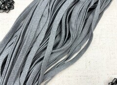 Шнур плоский х/б, ш. 10 мм, турецкое плетение, серый