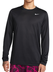 Теннисная футболка Nike Dri-Fit Legend Long Sleeve Fitness Top - black/matte silver