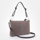 Сумка Саломея 1155 эко-замша серый шоколад