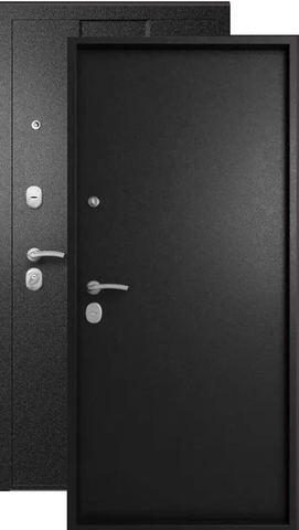 Термодверь входная Мегатрон Термо-5 (2025), 1 замок, 1 мм металл, (черный букле+черный букле)