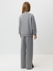 брюки  для девочки  КР 400852/серый меланж к605