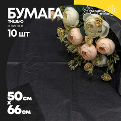 
          Бумага В листах 10 шт "Тишью" 50 х 66 см (Черный)
