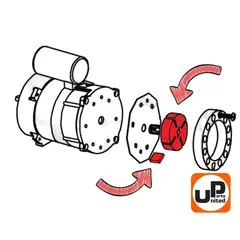 Ротор насоса в сборе UNITED PARTS для дизельных пушек 70кВт, d53,8x15,8мм (TK8-007-027) (90-0703)