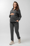 Спортивный костюм для беременных и кормящих 15825 серый беж
