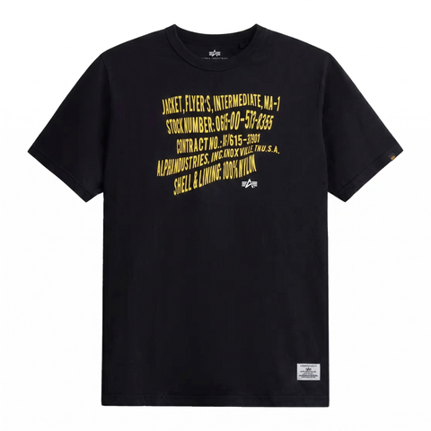 Футболка Alpha Industries Alpha Warped Label Tee Black (Черный)