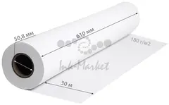 Бумага Cactus CS-PG180-61030 24"(A1) 610мм-30м/180г/м2/белый глянцевое для струйной печати втулка:50.8мм (2") — фото 2