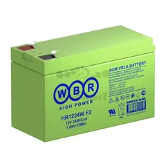 Аккумуляторная батарея WBR HR1234W F2 (12В/9Ач, 34Вт/Эл P(15мин) AGM, с высокой энергоотдачей, Клемма: F2, ДхШхВ: 151x65 — фото 2
