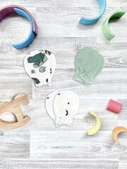 Рукавички-антицарапки Mjölk Лягушки/Magic Mint/Ночное Небо, сет из 3х пар