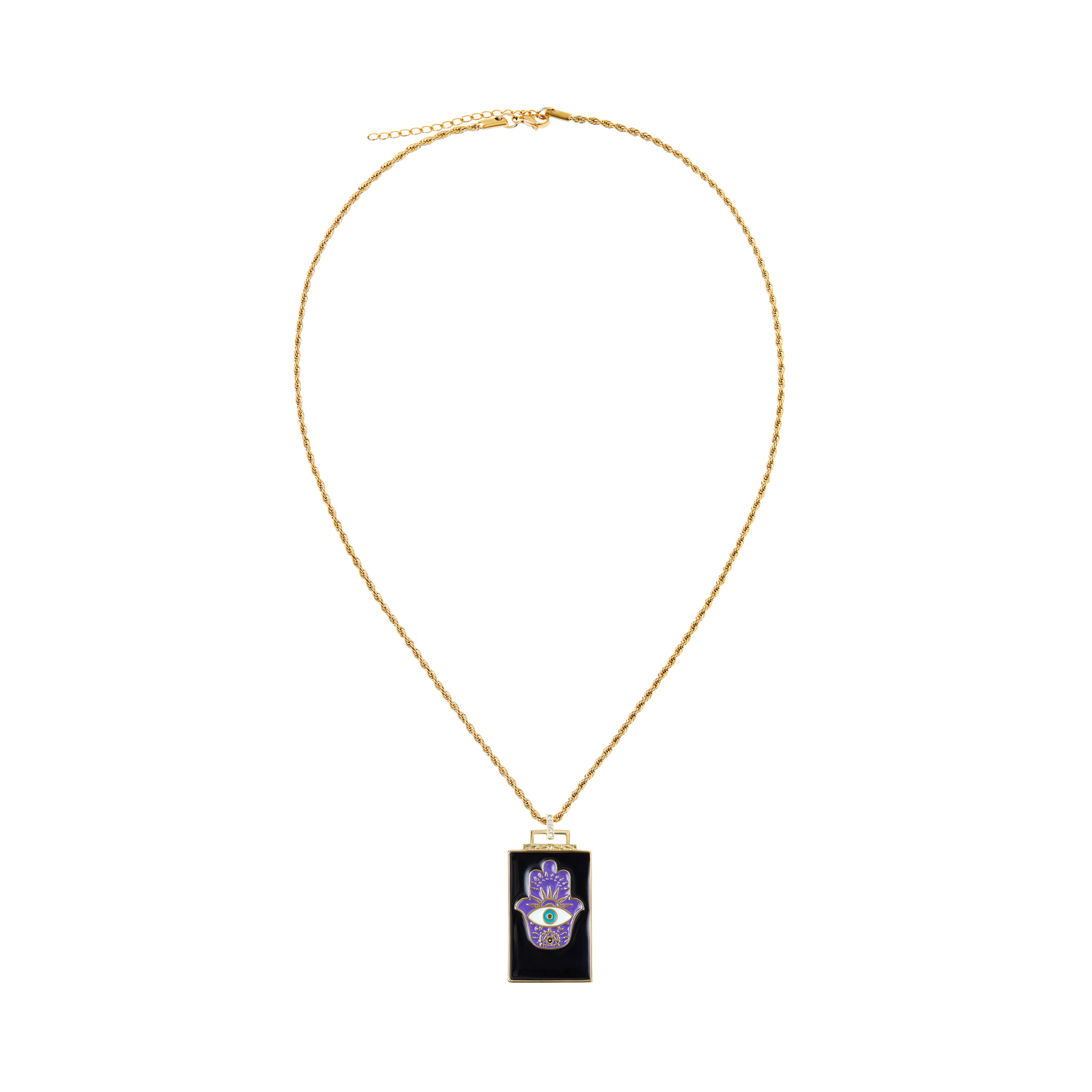 DÉJÀ VU Колье Big Eye Khamsa Necklace - Purple