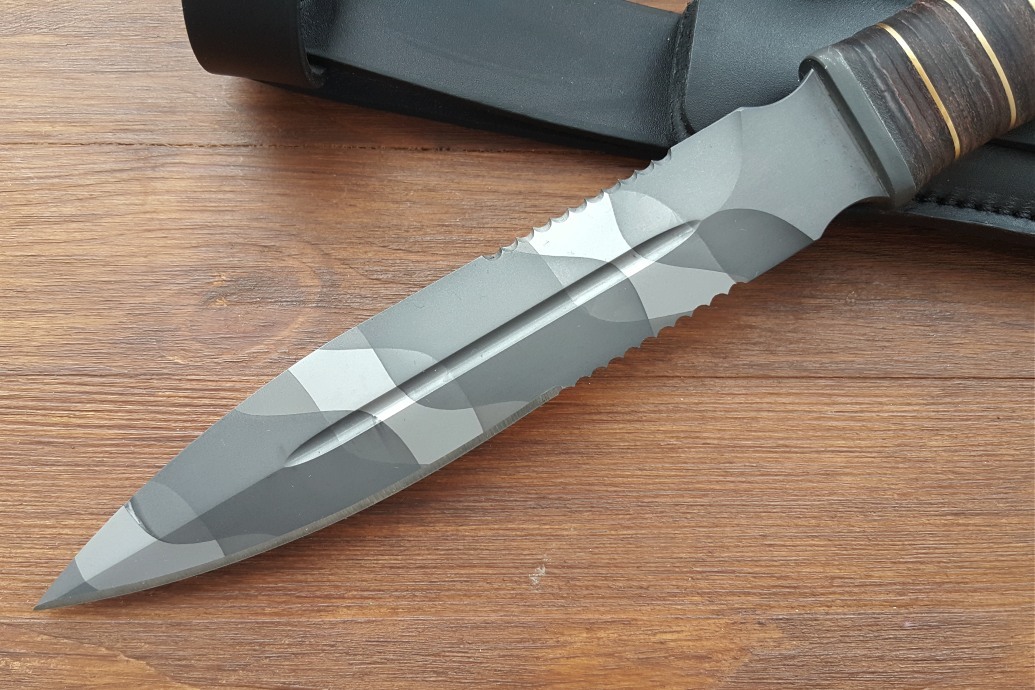 Нож шайтан. Разобрать рукоять шайтан, резина, 70х16мфс - нож туристический.