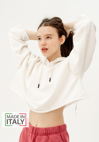 Худи Bowery NYC укороченное оверсайз Off White