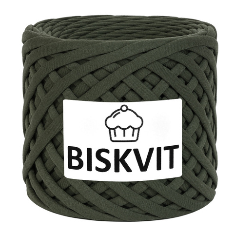 Пряжа трикотажная Biskvit темно-зеленый