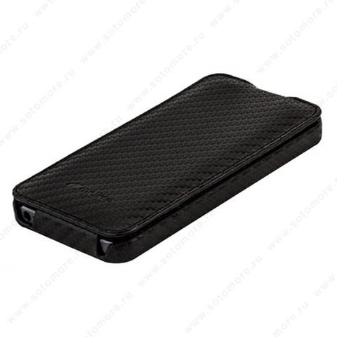 Чехол-флип Melkco для iPhone SE/ 5s/ 5C/ 5 Leather Case Jacka Type (Carbon Fiber Pattern - Black)