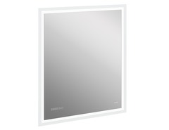 Зеркало LED 080 design pro 70x85 с подсветкой часы с антизапотеванием прямоугольное