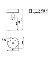 Раковина на столешницу Ø 45 см Creavit MN145