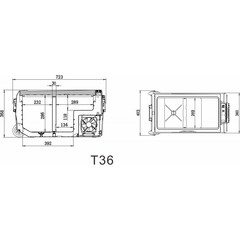 Компрессорный автохолодильник SUMITACHI T36 (Двухкамерный, 12/24/220V, 36л)