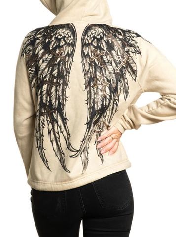 Affliction | Худи женское WHISPERING THOUGHTS HOOD AW23498 спина на модели