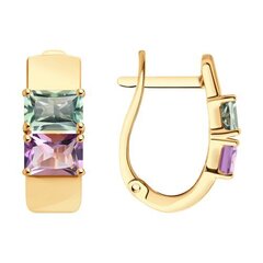 728652 - Серьги из золота с аметистами и празиолитами