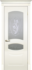 Дверь Смальта 02 / Цвет Слоновая кость ral 1013 / Сатинат, пескоструйная обработка / Двери ТЕКОНА