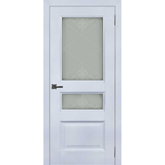 Купить Межкомнатная дверь шпон Regi Doors Аликанте 2 серый шелк RAL 7047 остеклённая