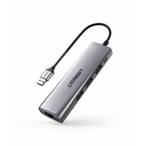 USB-хаб UGREEN CM266 USB3.0 Multifunction Adapter, серый