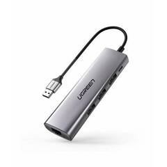 USB-хаб UGREEN CM266 USB3.0 Multifunction Adapter, серый