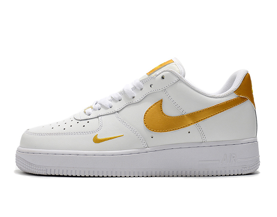 white air forces gold