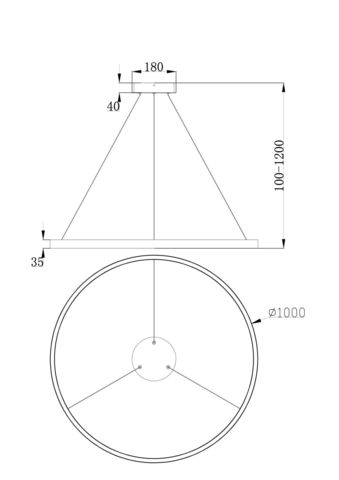 Подвесной светильник Technical Rim MOD058PL-L54B4K
