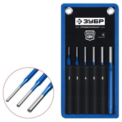 ЗУБР 6 предметов, набор шестигранных выколоток в чехле, Профессионал (21070-H6)