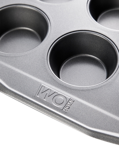 Форма для выпечки 12 кексов 40.4х28.6х3.5см Wo Home Home Baking серая