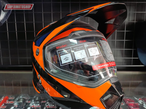 Шлем эндуро KIOSHI Fighter 802 чёрный/оранжевый S