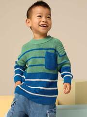 Джемпер для мальчика Next E27-751, Зеленый, Синий