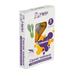 Свечи чайные от КОМАРОВ, c ароматом цитронеллы, 6 шт. в упаковке.