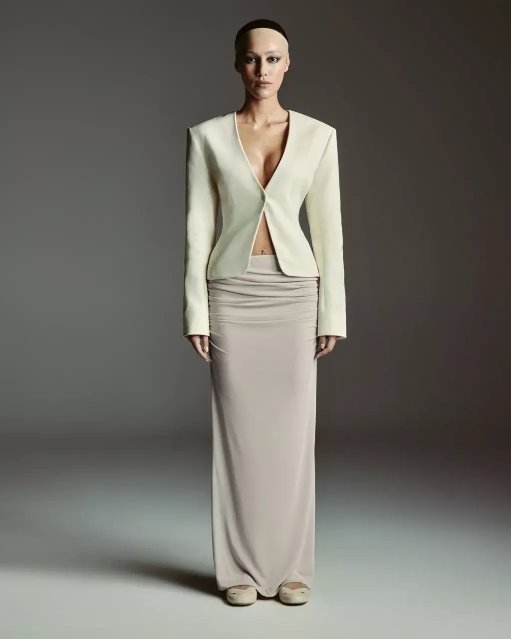 Юбка серая макси