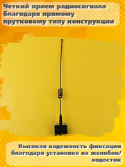 АНТЕННА АВТОМОБИЛЬНАЯ ПАССИВНАЯ НАРУЖНАЯ НА ЖЕЛОБОКВОДОСТОК ТРИАДА-71-04 АН