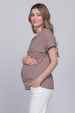 Футболка для беременных и кормящих 18072 какао