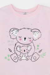 пижама  для девочки  К 1606/нежно-розовый,забавные коалы