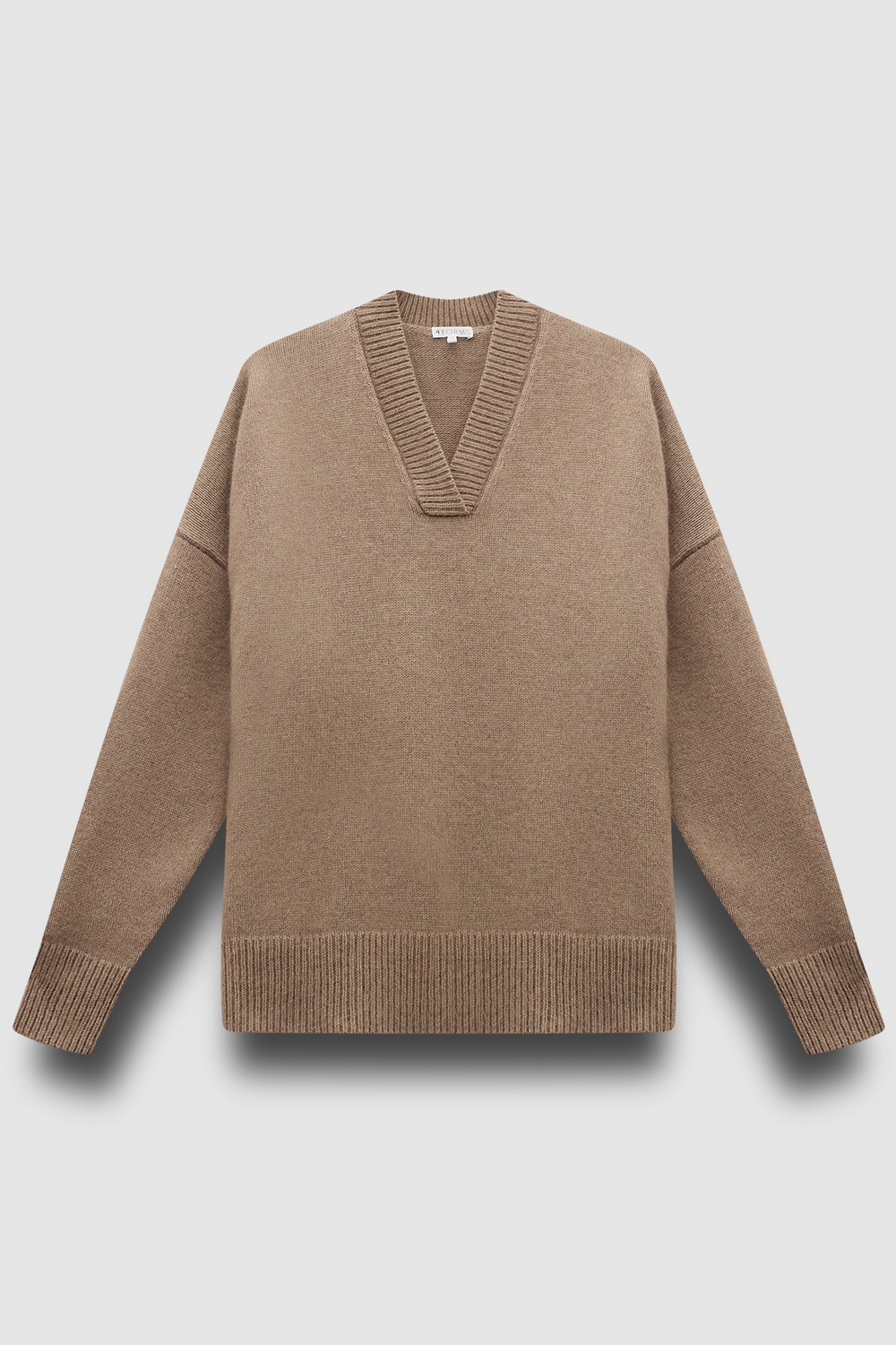 Джемпер вязаный из премиальной шерсти, бежевый