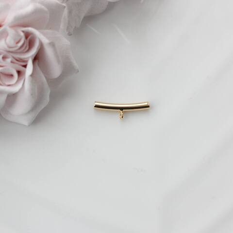 Трубочка с петелькой, спейсер, 20*3 мм, позолота, П617