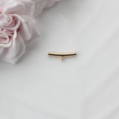 Трубочка с петелькой, спейсер, 20*3 мм, позолота, П617