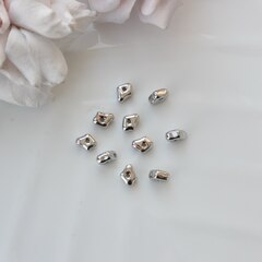 Бусина разделитель (спейсер) фриформ, 7*5 мм, родий, 10 штук, Р072