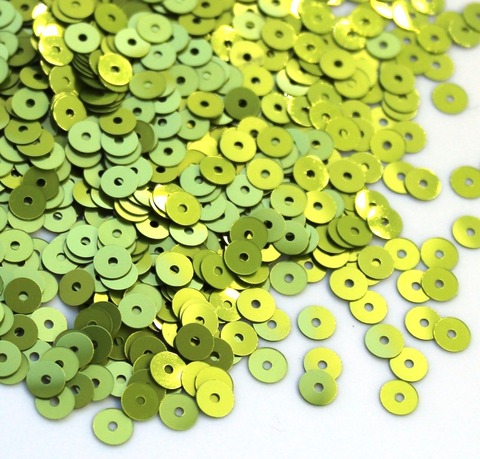 2029 Пайетки плоские 4 мм, цвет салатовый