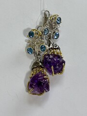 Аметист друза (серьги из серебра)