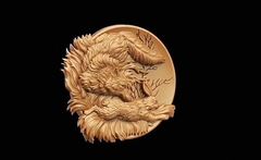 Силиконовый молд Лиса с зайцем (медальон) № 0469