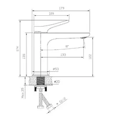 Смеситель для раковины BELZ B10786-3, графит