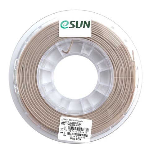 Пластик для 3D-печати eSUN PEEK-Industrial, 1,75 мм, 250 г, натуральный (жёлтый), PEEK-ID175Y025TZ1