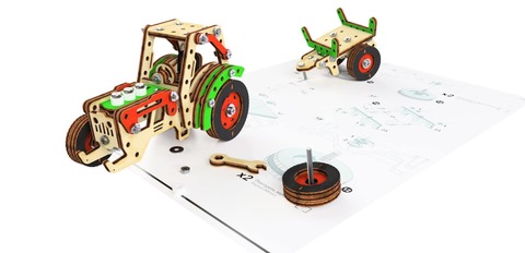 Трактор Фермер M-WOOD - деревянный конструктор, 3D пазл, сборная модель
