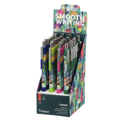 Ручка шариковая, автоматическая, Vinson, синие чернила, серия "Tropical", 24 шт