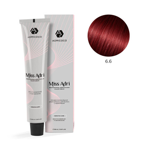 Крем-краска для волос ADRICOCO Miss Adri оттенок 6.6 Темный блонд красный 100 мл